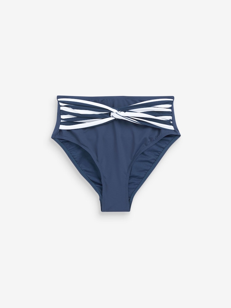 Blau Weiss Gestreift - Simply Be Magisculpt Bikini-Slip mit hoher Taille und Drehung vorne - Bild 5 von 5 Blau Weiss Gestreift - Simply Be Magisculpt Bikini-Slip mit hoher Taille und Drehung vorne - Bild 5 von 5