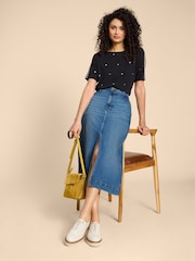 White Stuff Allie Denim-Midirock - Bild 6 von 10