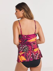 Simply Be Pink Magisculpt Tropical Print The Wonderpiece Swimsuit - Image 2 of 5