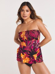 Simply Be Pink Magisculpt Tropical Print The Wonderpiece Swimsuit - Image 3 of 5