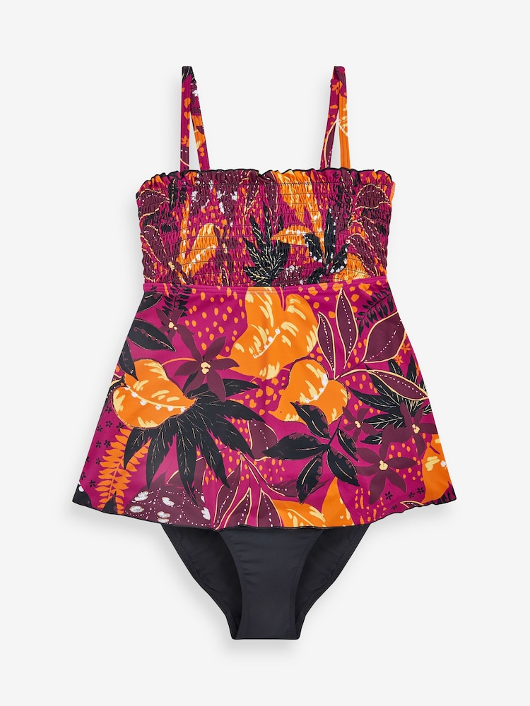 Simply Be Pink Magisculpt Tropical Print The Wonderpiece Swimsuit - Image 5 of 5