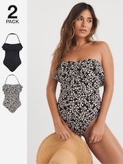 Schwarz - Simply Be – Value – Badeanzüge im 2er-Pack - Bild 1 von 7