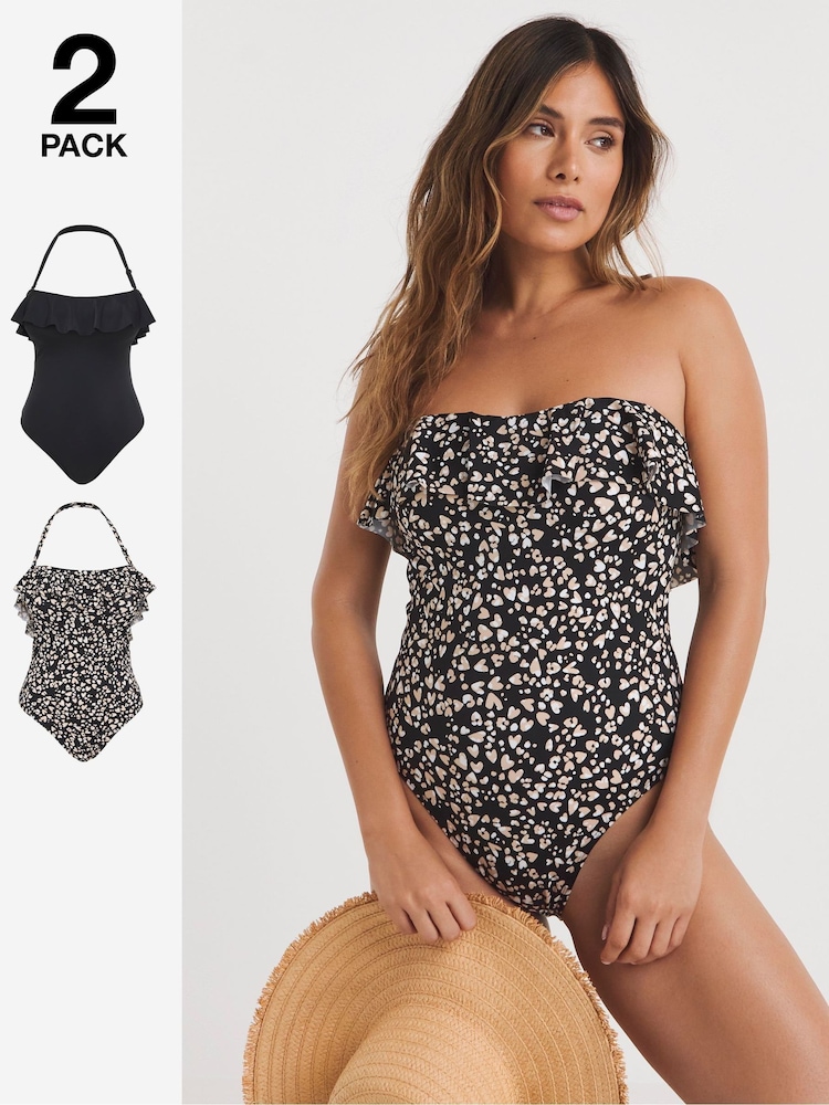 Schwarz - Simply Be – Value – Badeanzüge im 2er-Pack - Bild 1 von 7