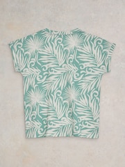 White Stuff Green Nelly Notch Neck 100% Cotton T-Shirt - Image 6 of 7