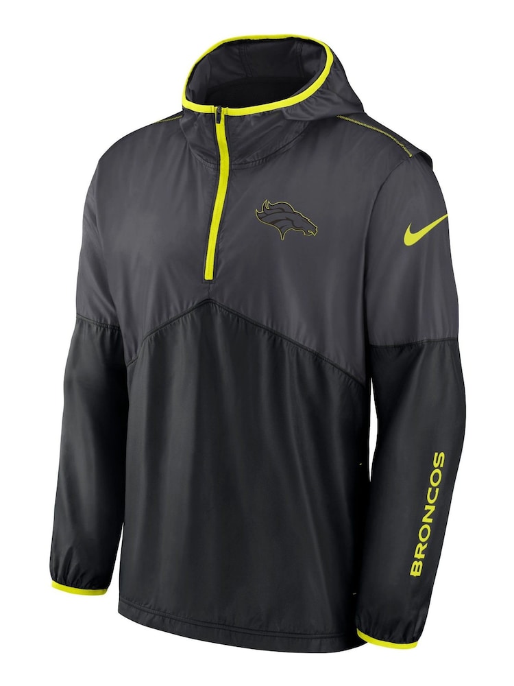 Fanatics Grey NFL Denver Broncos VOLT Woven Quarter Zip Jacket - Image 2 of 3 Fanatics Grey NFL Denver Broncos VOLT Woven Quarter Zip Jacket - Image 2 of 3