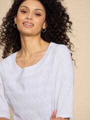 White Stuff White Weaver Embroidered 100% Cotton Top - Image 4 of 7