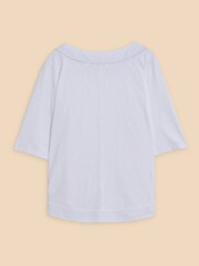 White Stuff White Weaver Embroidered 100% Cotton Top - Image 6 of 7