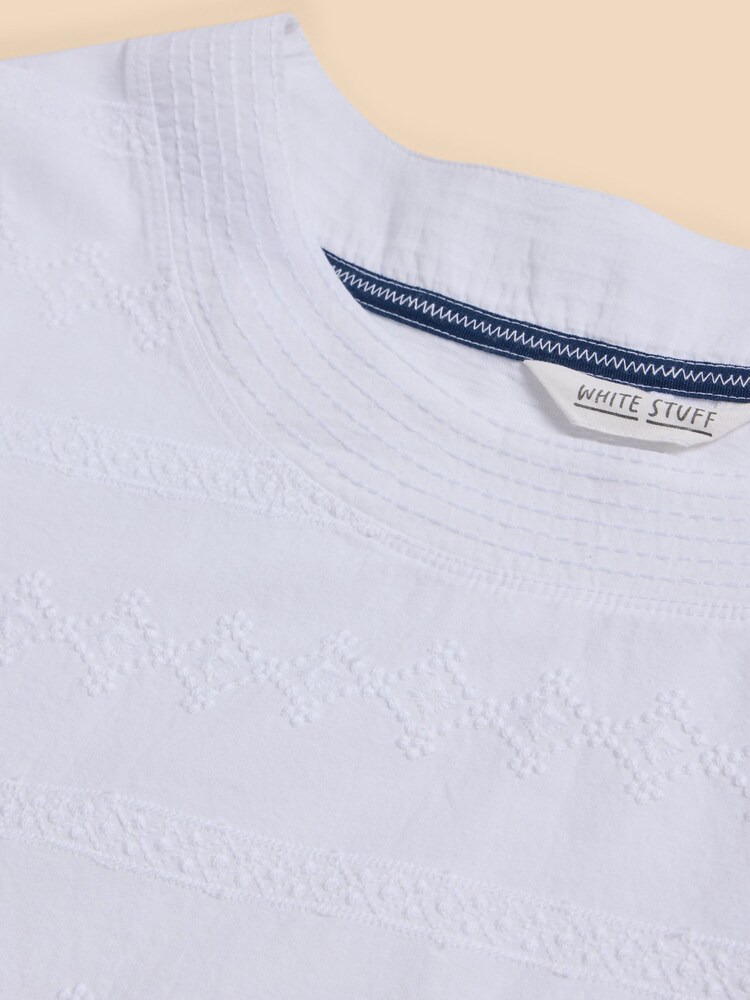 White Stuff White Weaver Embroidered 100% Cotton Top - Image 7 of 7