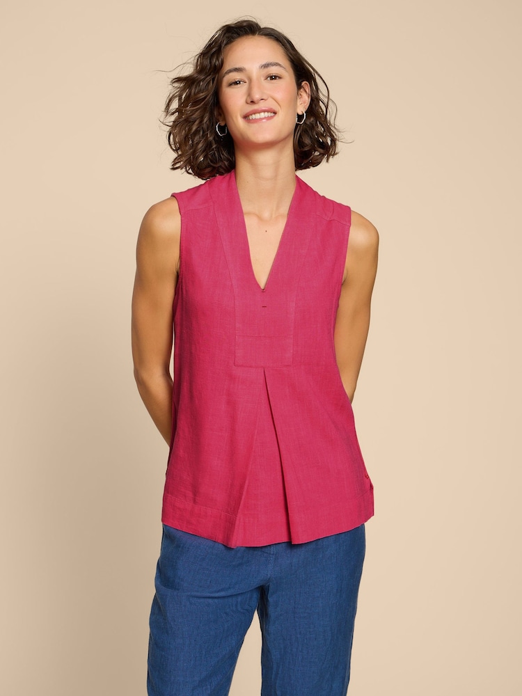 White Stuff Pink Celia Jersey Mix Blouse - Image 1 of 7