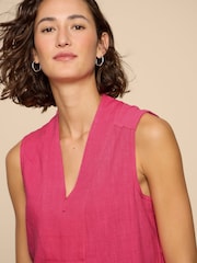 White Stuff Pink Celia Jersey Mix Blouse - Image 4 of 7