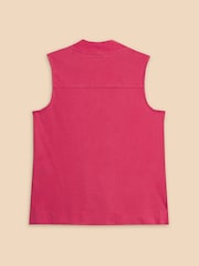 White Stuff Pink Celia Jersey Mix Blouse - Image 6 of 7