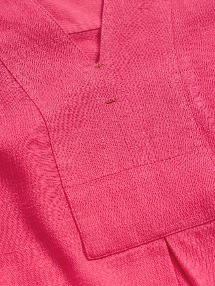 White Stuff Pink Celia Jersey Mix Blouse - Image 7 of 7