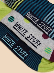 White Stuff Blue Bicycle Ankle Socks 3 Pack - Image 2 of 2