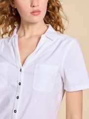 White Stuff White Pocket Penny 100% Cotton Embroidered Shirt - Image 4 of 7