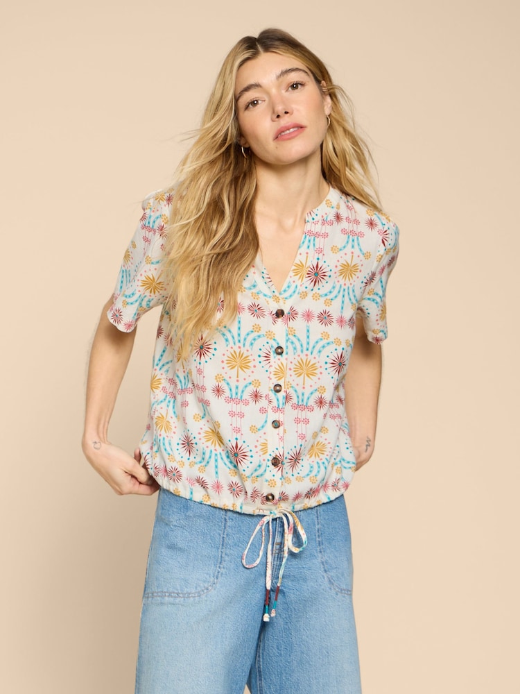 White Stuff Multi Ferne Linen Blend Shirt - Image 1 of 7 White Stuff Multi Ferne Linen Blend Shirt - Image 1 of 7