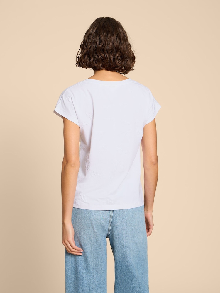 White Stuff White Embroidered Nelly 100% Cotton T-Shirt - Image 2 of 7