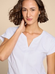 White Stuff White Embroidered Nelly 100% Cotton T-Shirt - Image 4 of 7