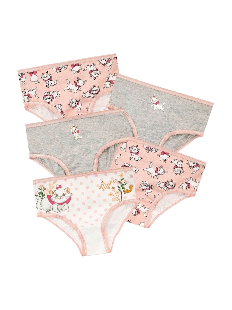 Character Grey 100% Cotton Disney Aristocats Marie Underwear 5 Pack - Image 1 of 4