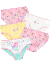 Character Pink Peppa Pig 100% Cotton Briefs 5 Pack - Image 1 of 5