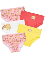 Character Pink Cocomelon 100% Cotton Briefs 5 Pack - Image 1 of 5