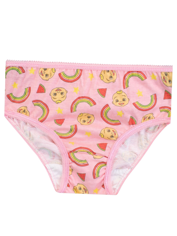 Character Pink Cocomelon 100% Cotton Briefs 5 Pack - Image 2 of 5
