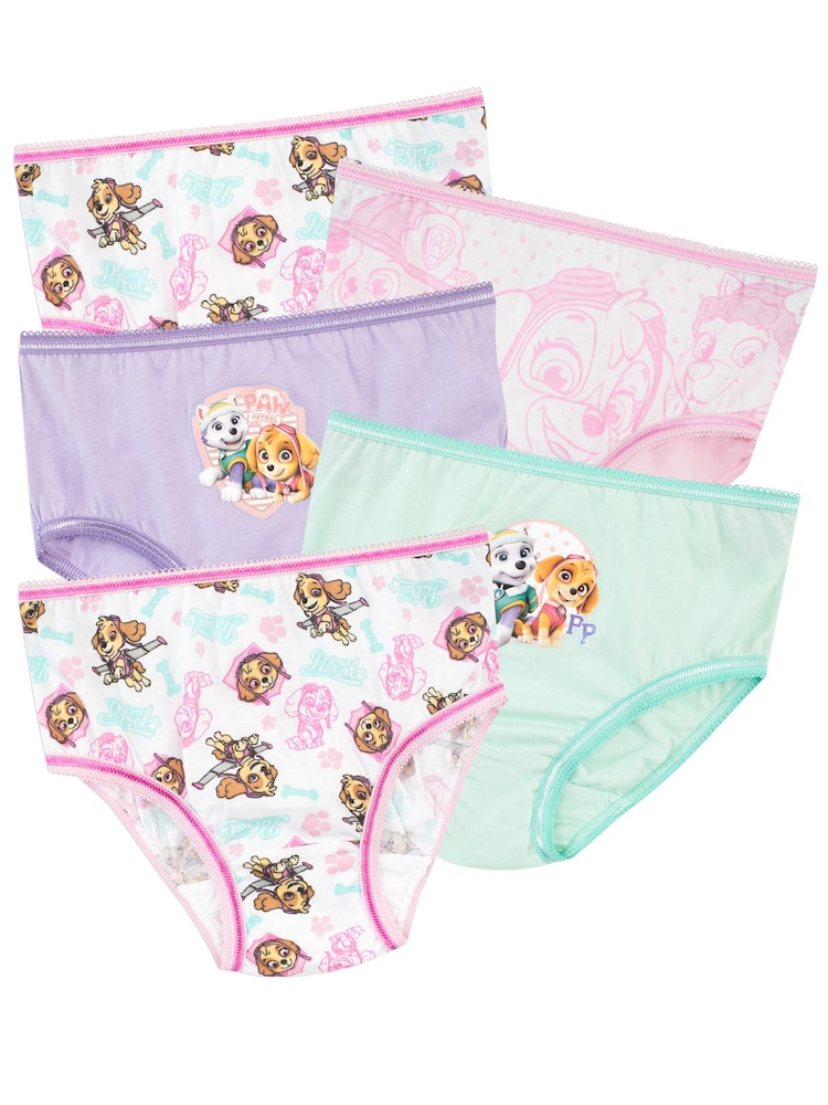 Character Pink Paw Patrol 100% Cotton Briefs 5 Pack - Image 7 of 7