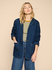 White Stuff Blue Loren Denim Blazer - Image 1 of 9