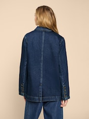 White Stuff Blue Loren Denim Blazer - Image 4 of 9