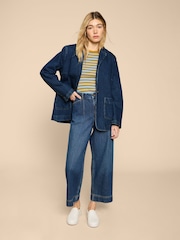 White Stuff Blue Loren Denim Blazer - Image 5 of 9