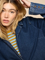 White Stuff Blue Loren Denim Blazer - Image 6 of 9