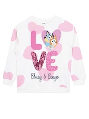 Character Cream Bluey 100% Cotton Sweatshirt - Image 1 of 10