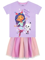 Character Purple Gabbys Dollhouse 100% Cotton Top and Skirt Set - Image 1 of 10