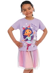 Character Purple Gabbys Dollhouse 100% Cotton Top and Skirt Set - Image 7 of 10