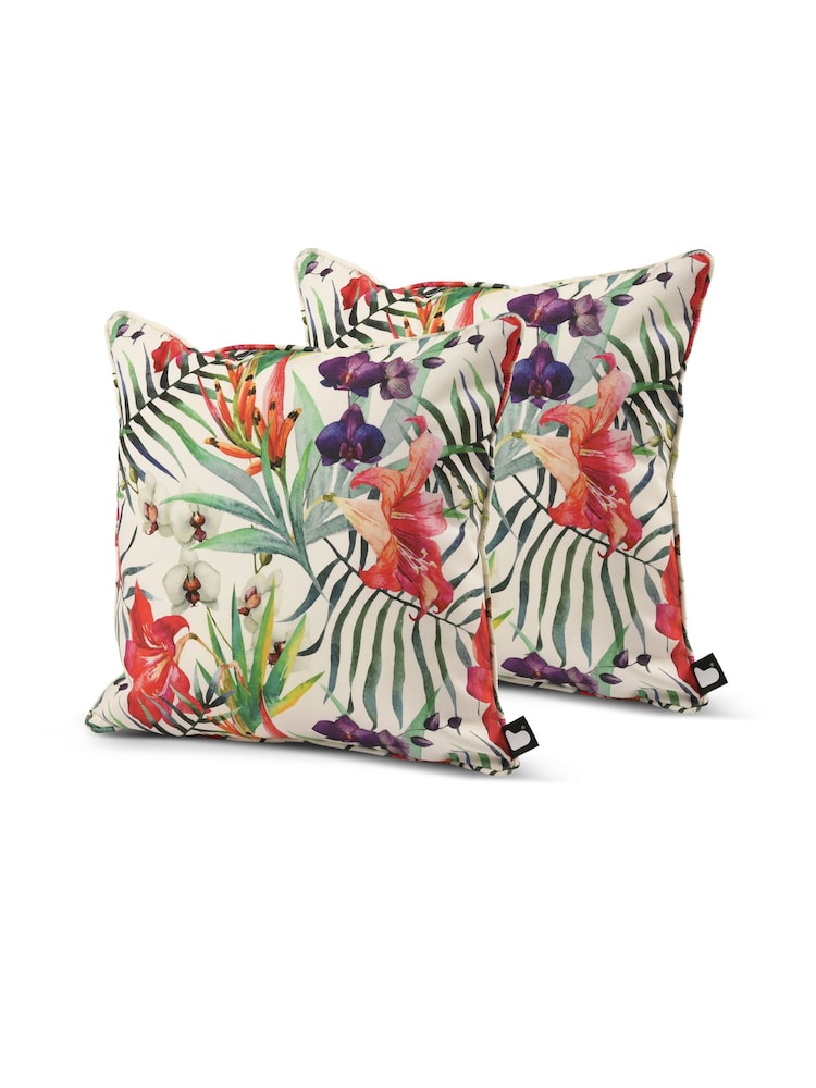 Extreme Lounging Multi B Cushion Outdoor Garden Poppy Twin Pack - Image 1 of 2