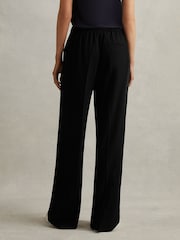 Reiss Black Eden Petite Half-Elasticated Wide Leg Trousers - Image 5 of 7