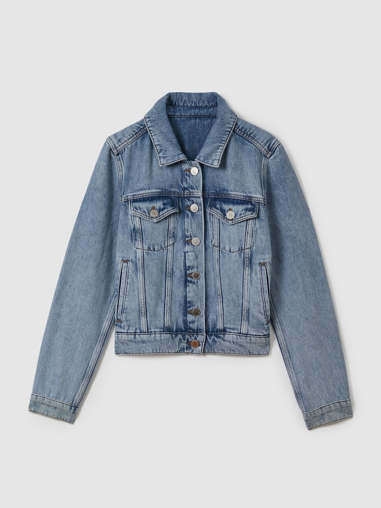 Reiss Mid Blue Ellen Denim Jacket - Image 2 of 7