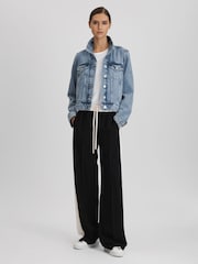 Reiss Mid Blue Ellen Denim Jacket - Image 3 of 7