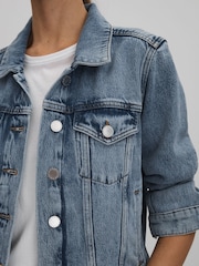 Reiss Mid Blue Ellen Denim Jacket - Image 4 of 7