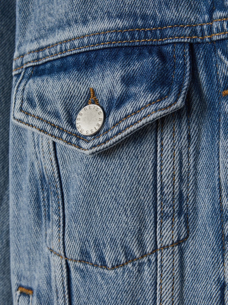 Reiss Mid Blue Ellen Denim Jacket - Image 7 of 7