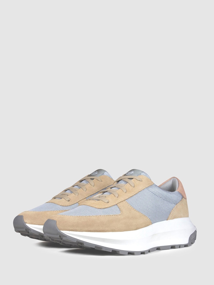 Unseen Footwear Suede Mesh Trinity Trainers - Image 2 of 4