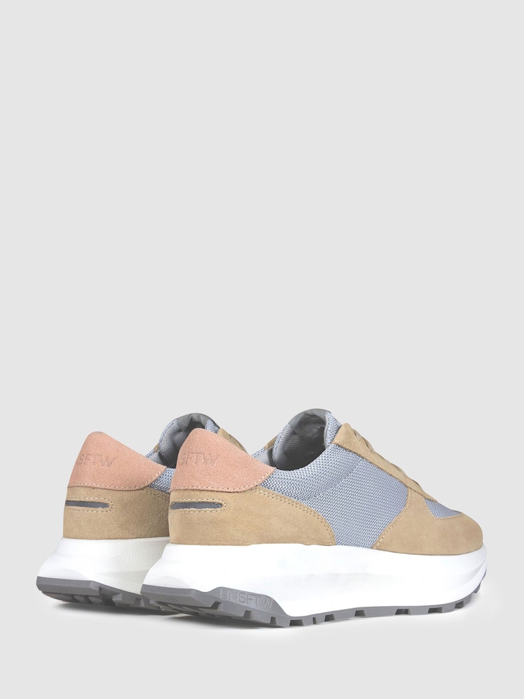 Unseen Footwear Suede Mesh Trinity Trainers - Image 4 of 4