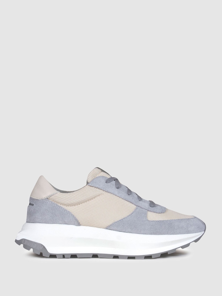 Unseen Footwear Suede Mesh Trinity Trainers - Image 1 of 4