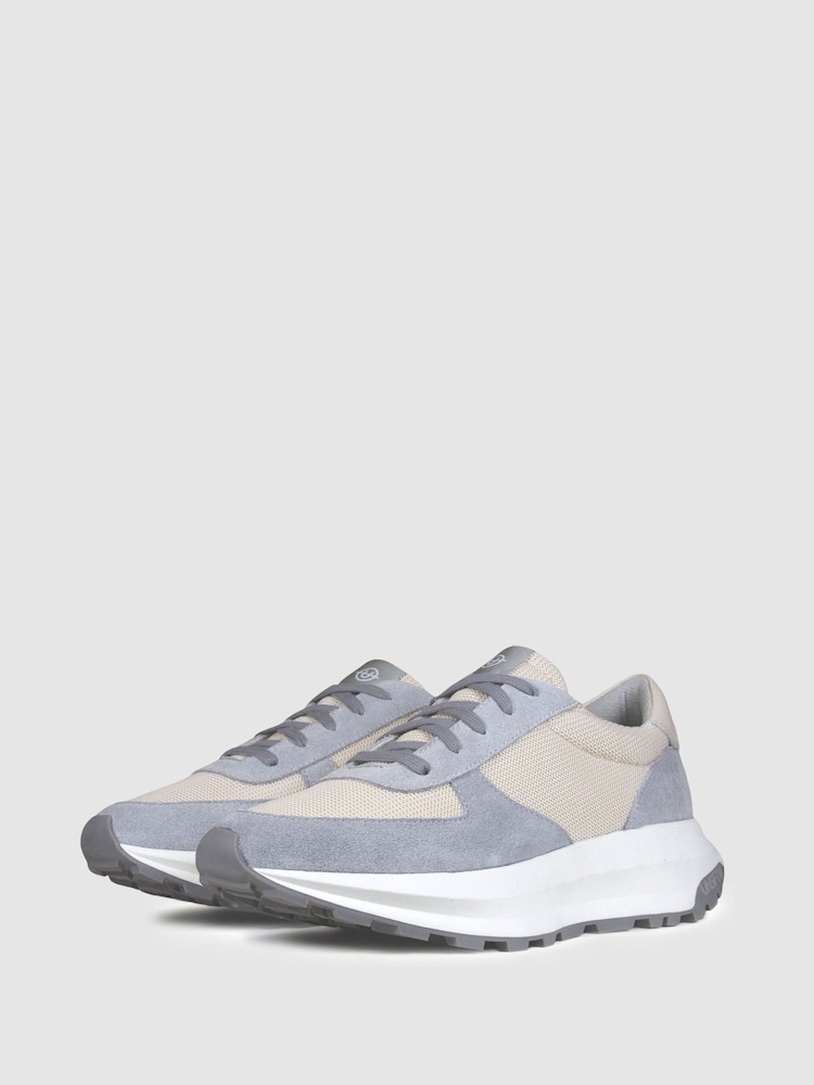 Unseen Footwear Suede Mesh Trinity Trainers - Image 2 of 4
