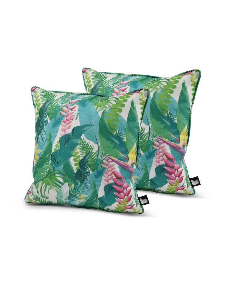 Extreme Lounging Multi B Cushion Outdoor Garden Floral Jungle Twin Pack - Image 1 of 2 Extreme Lounging Multi B Cushion Outdoor Garden Floral Jungle Twin Pack - Image 1 of 2