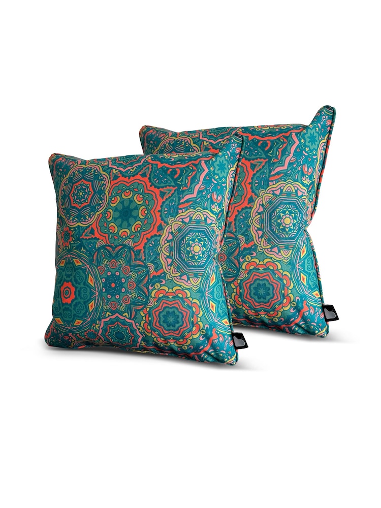Extreme Lounging Multi B Cushion Outdoor Garden Mandala Mint Twin Pack - Image 1 of 1