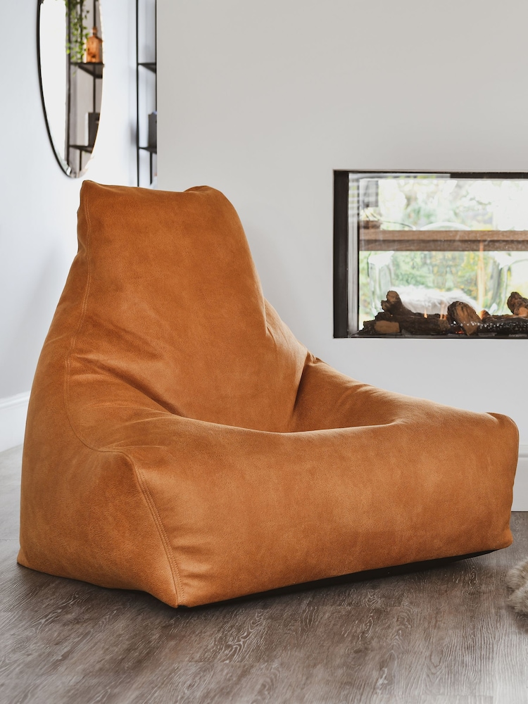 Extreme Lounging Tan Mighty B Bag Luxury Indoor Faux Leather Bean Bag - Image 1 of 2 Extreme Lounging Tan Mighty B Bag Luxury Indoor Faux Leather Bean Bag - Image 1 of 2