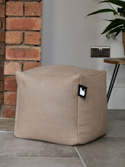 Extreme Lounging Latte B Box Luxury Indoor Faux Leather Cube Bean Bag - Image 1 of 3
