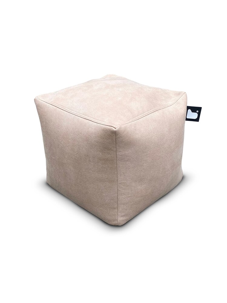 Extreme Lounging Latte B Box Luxury Indoor Faux Leather Cube Bean Bag - Image 3 of 3