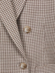 Reiss Beige Check Ella Wool Blend Double Breasted Dogtooth Blazer - Image 7 of 7