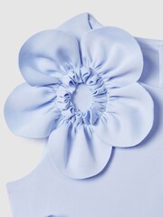 Reiss Lilac Posy Teen Pleated Flower Scuba Dress - Image 6 of 6